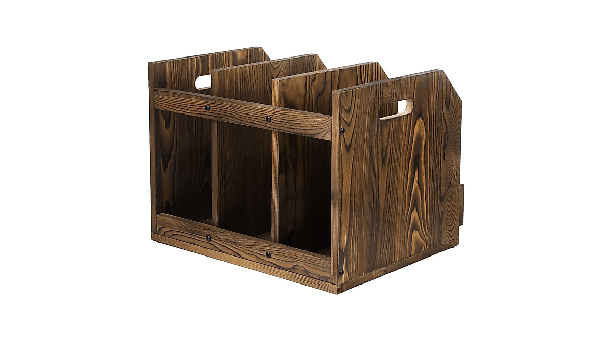 Rustic Burnt Brown File Organizer with Chalkboard Labels