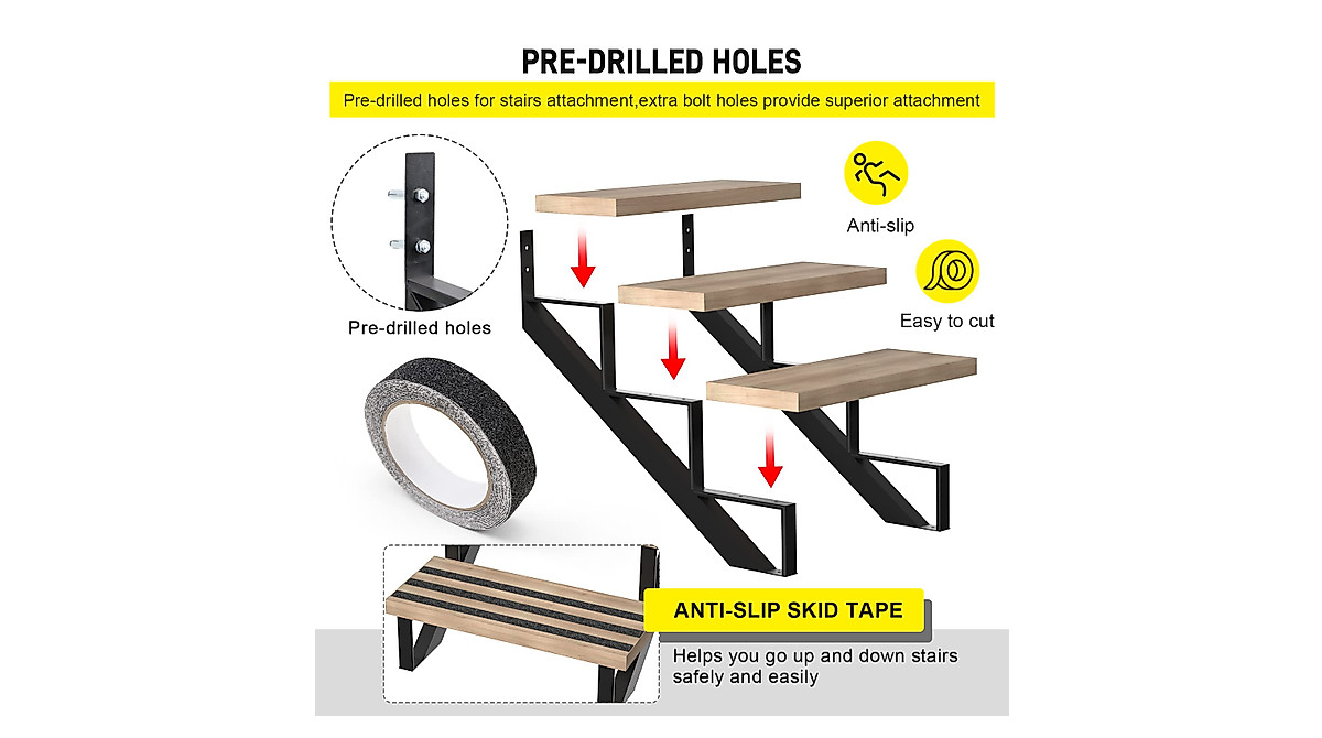 Doniks Steel Stair Step Riser - Heavy Duty Metal Step for Decks