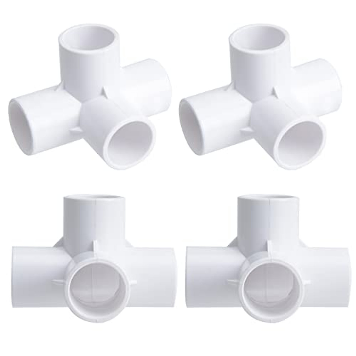 Mairuker 4-Pack 1-Inch PVC 4-Way Fittings for DIY Projects