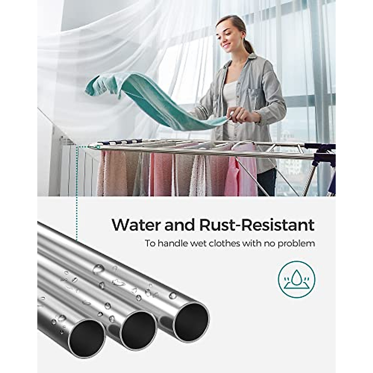 SONGMICS Large Foldable Clothes Drying Rack | 2-Level