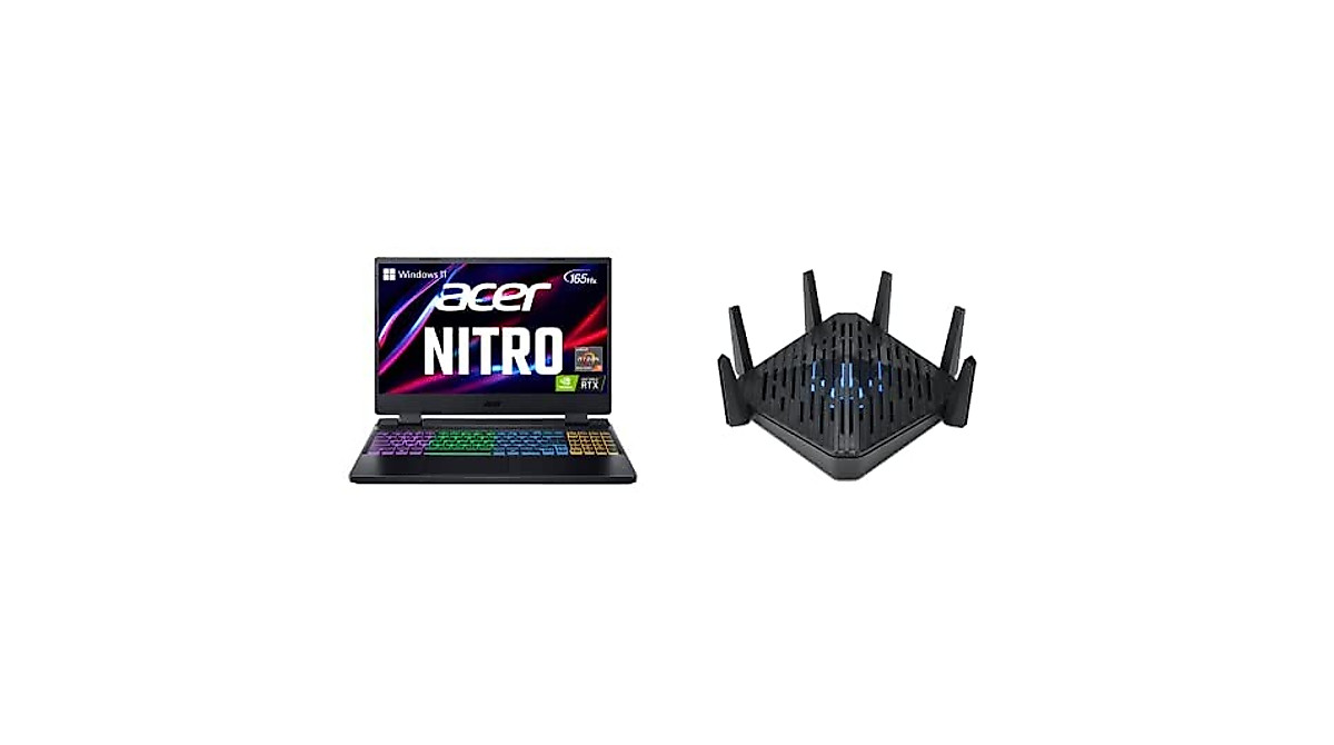 Acer Nitro 5 Gaming Laptop & Router | AMD Ryzen 7, RTX 3070 Ti