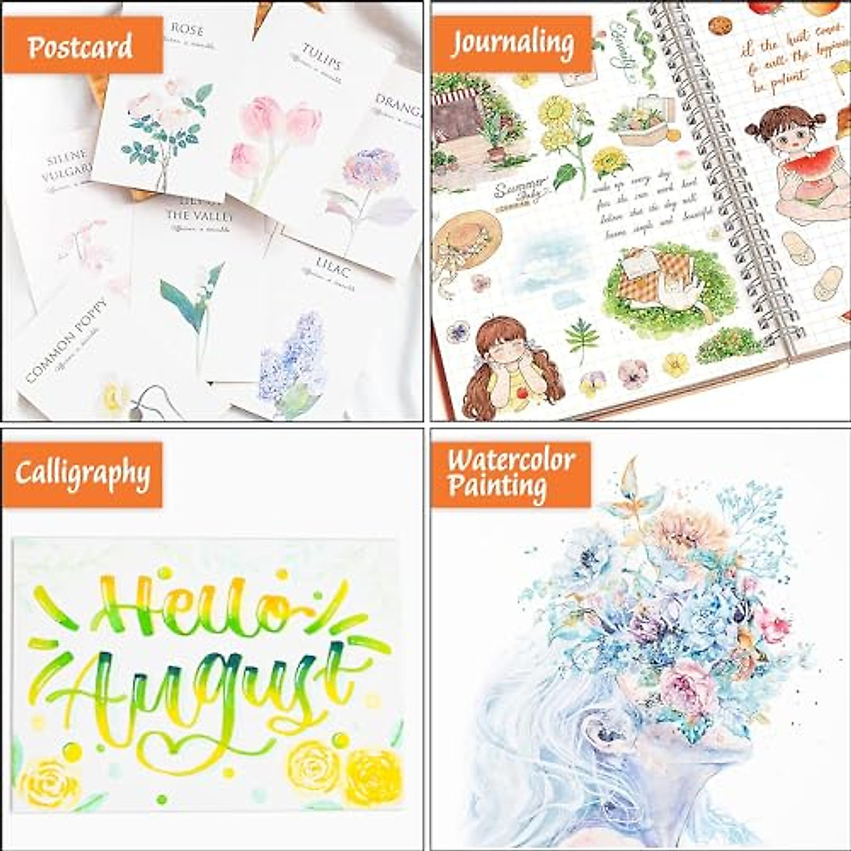 Shuttle Art 48 Color Watercolor Paint Set for All Ages