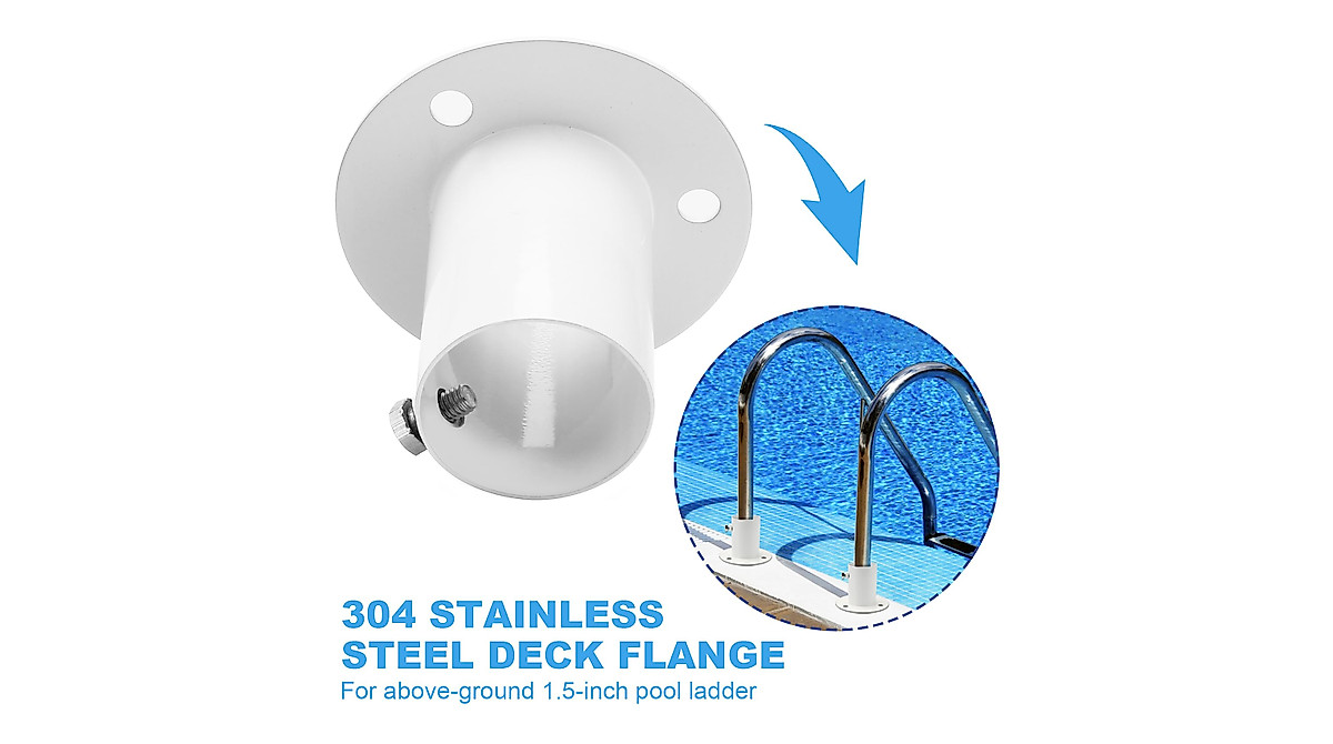 Pool Ladder Brackets Stainless Steel Flanges for Above Ground Pool