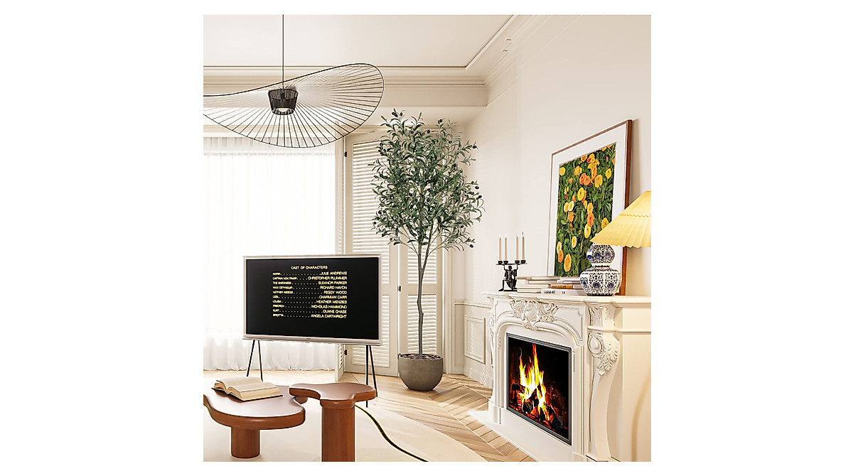 VIAGDO Artificial Olive Tree 6ft Tall Fake Potted Olive Silk Tree with ...