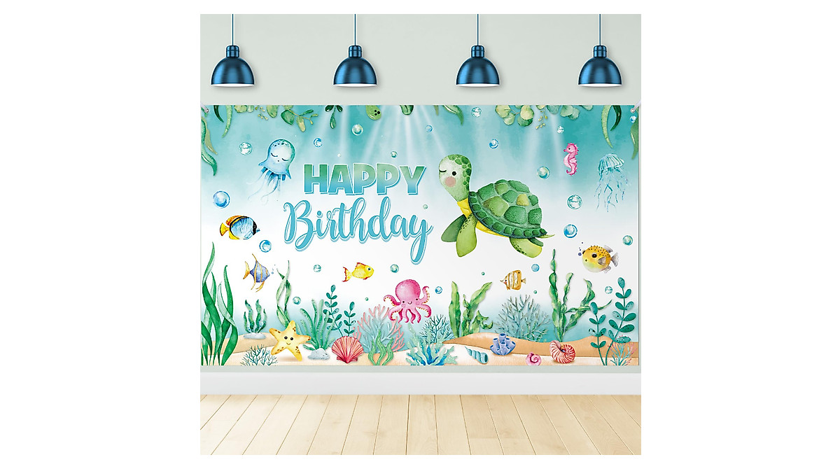 Preboun Ocean Animal Backdrop for Underwater Themed Parties
