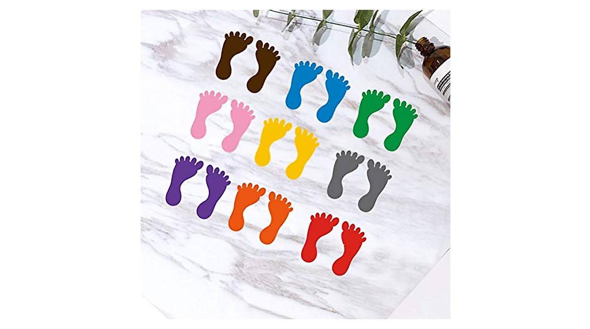 Colorful Footprint Stickers for Classrooms & Play Areas