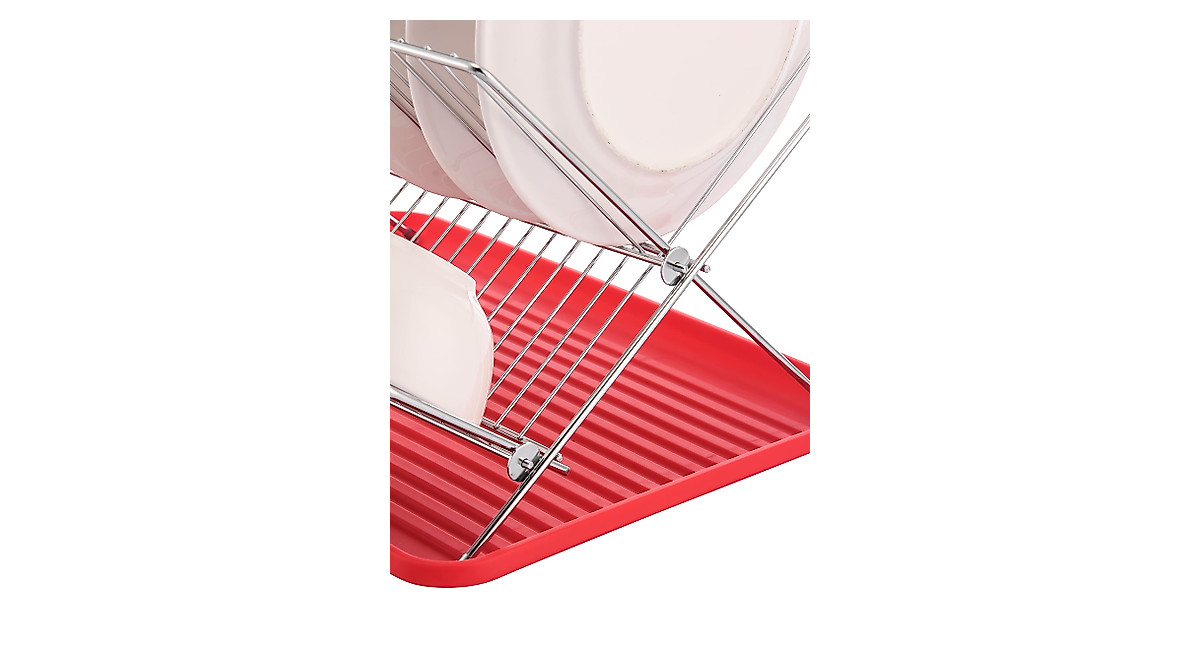 J&V TEXTILES Foldable Dish Drying Rack - 2 Tier Design