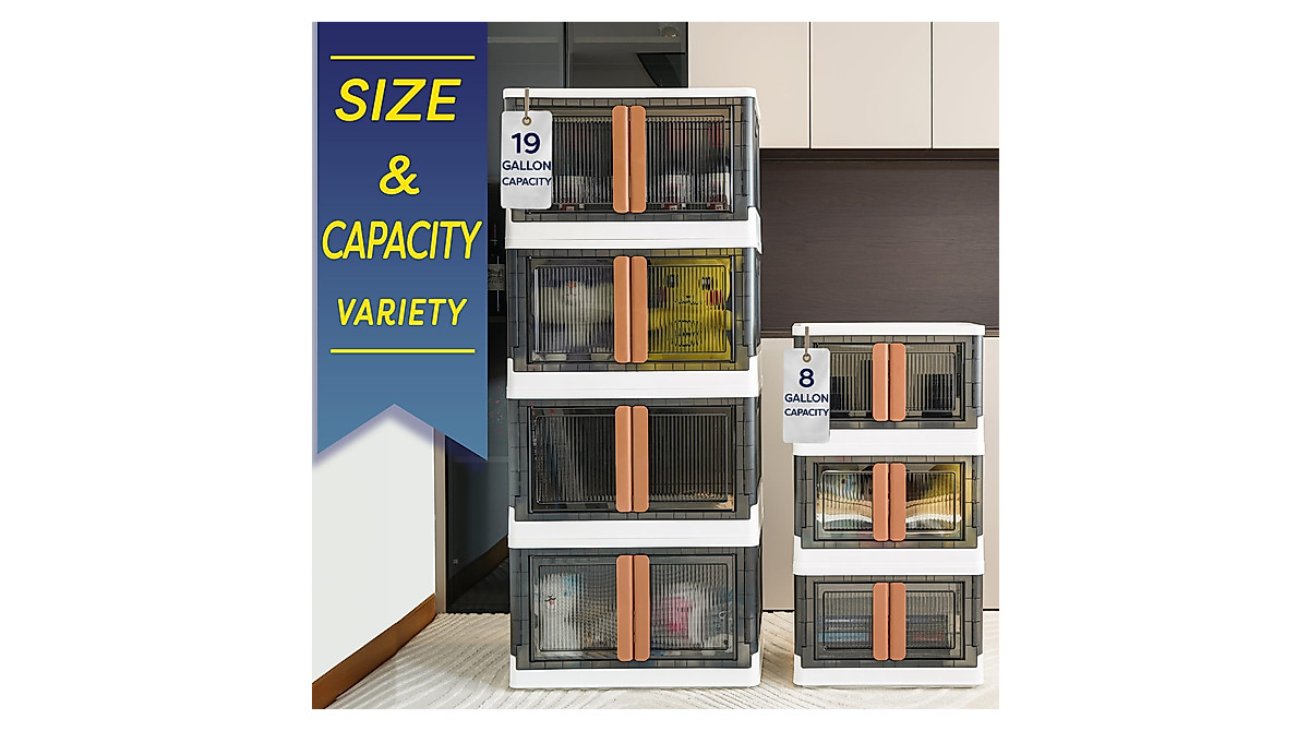 Ezee Space Stackable Storage Bins with Wheels - 19-Gal