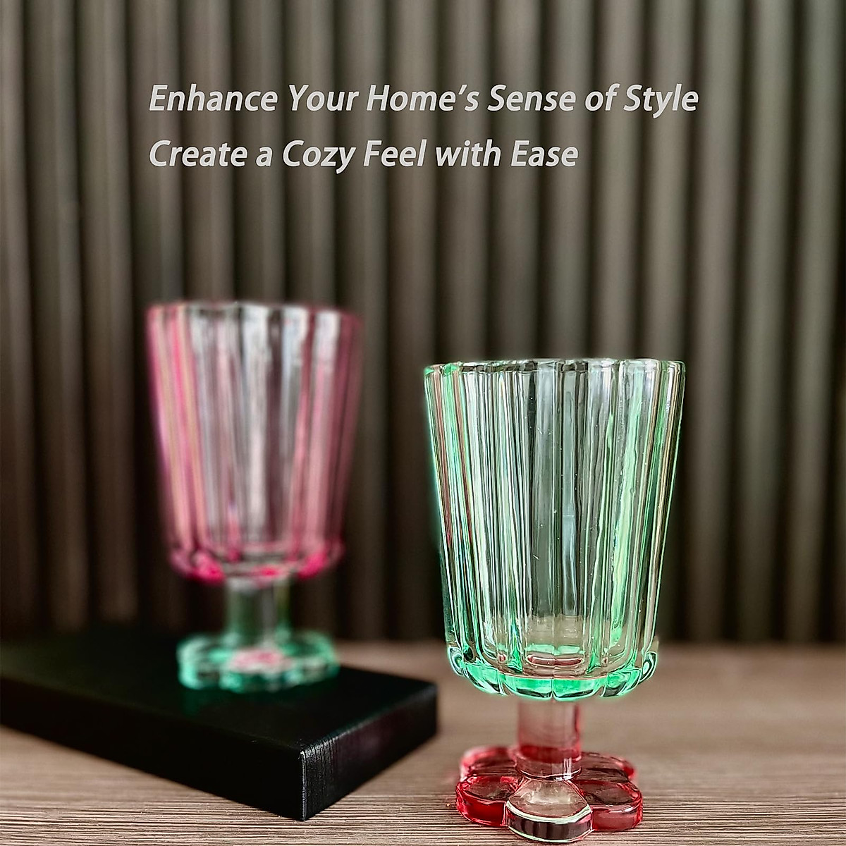 BAYIOJIU Stylish Flower Wine Glasses Set of 2 — free download