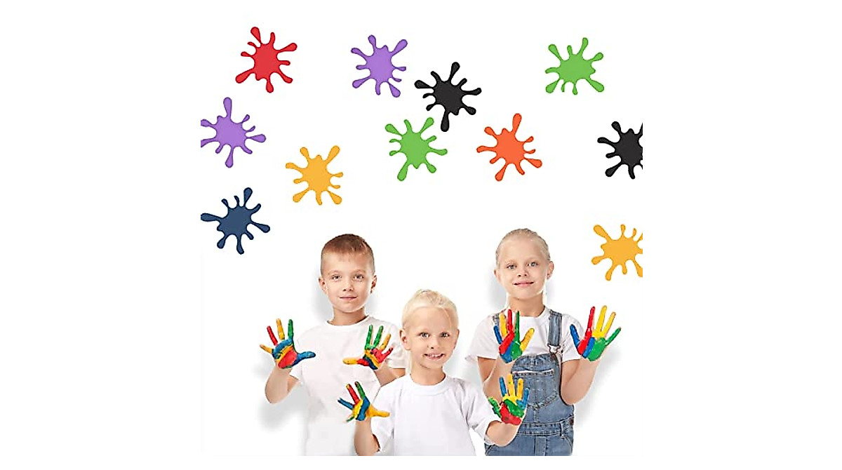42 Pcs Colorful Art Paint Splatter Cutouts for Parties