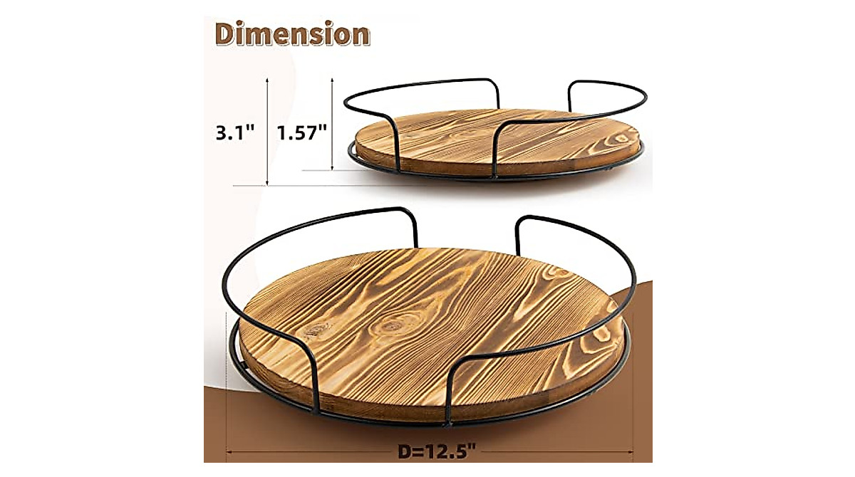 12-Inch Wooden Lazy Susan Turntable for Kitchen & Dining