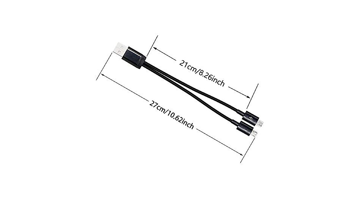 CERRXIAN USB 2.0 Micro USB Y Splitter Cable for Fast Charging & Data