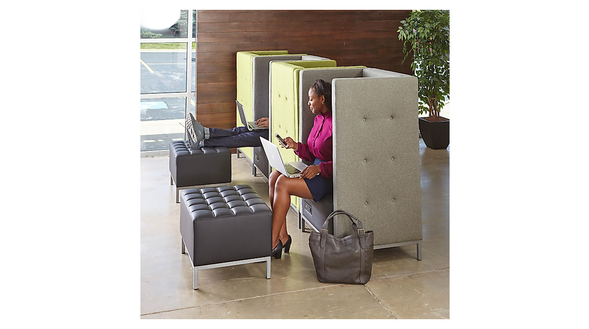 Traffic Modular Lounge Privacy Chair with USB Outlet