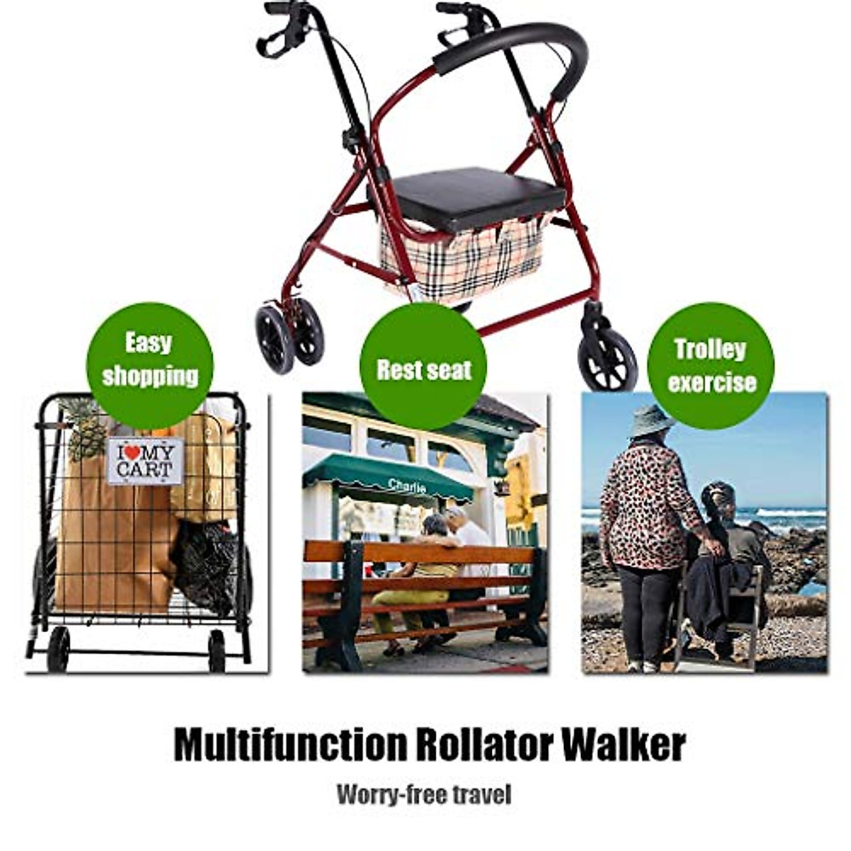 Lightweight Foldable Elderly Walkers – Secure & Adjustable Mobility Aid