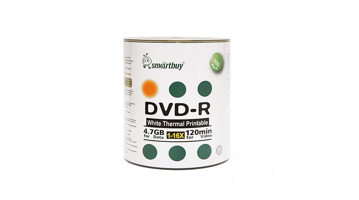 Smartbuy 1000x 16x DVD-R White Thermal Printable Discs