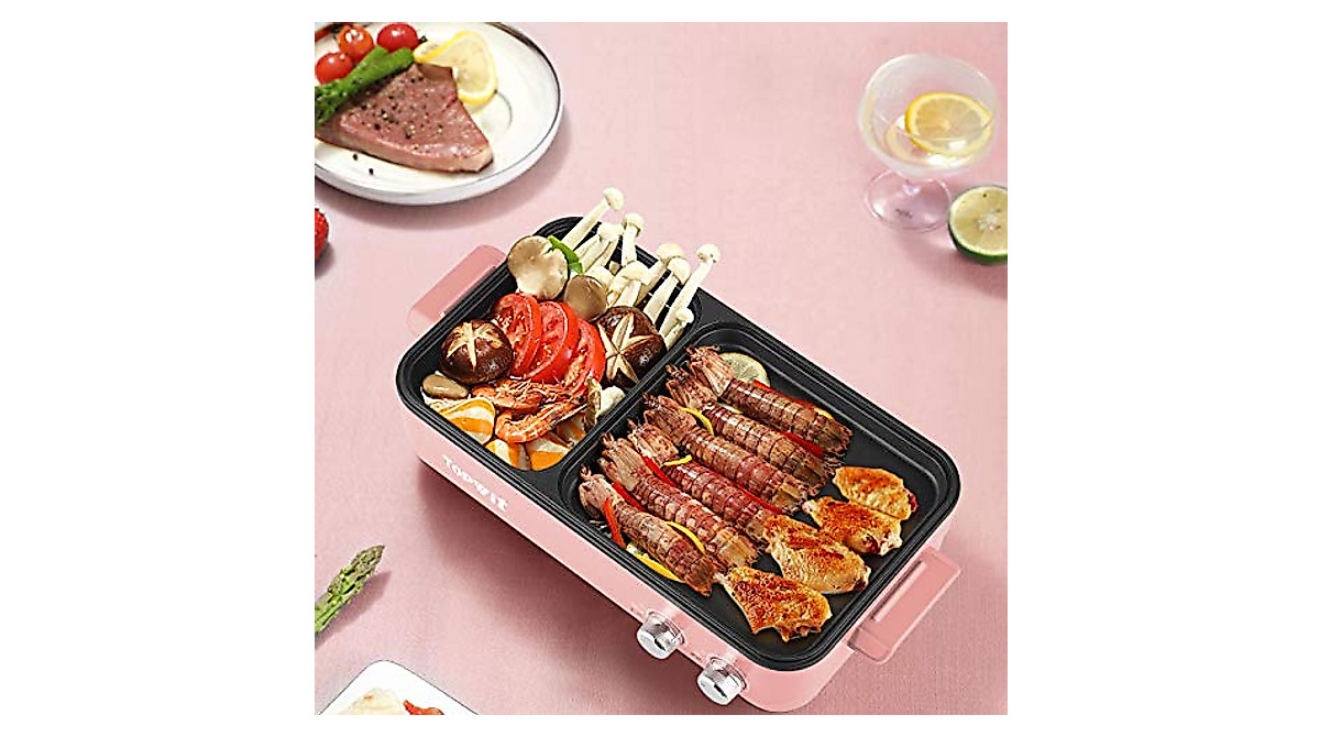 Topwit Electric Hot Pot & Grill 2-in-1 – Indoor Non-Stick Cookware
