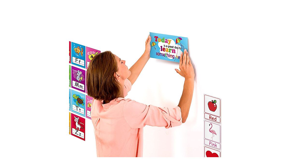 Educational Preschool Cards Set with Alphabet, Numbers & Shapes