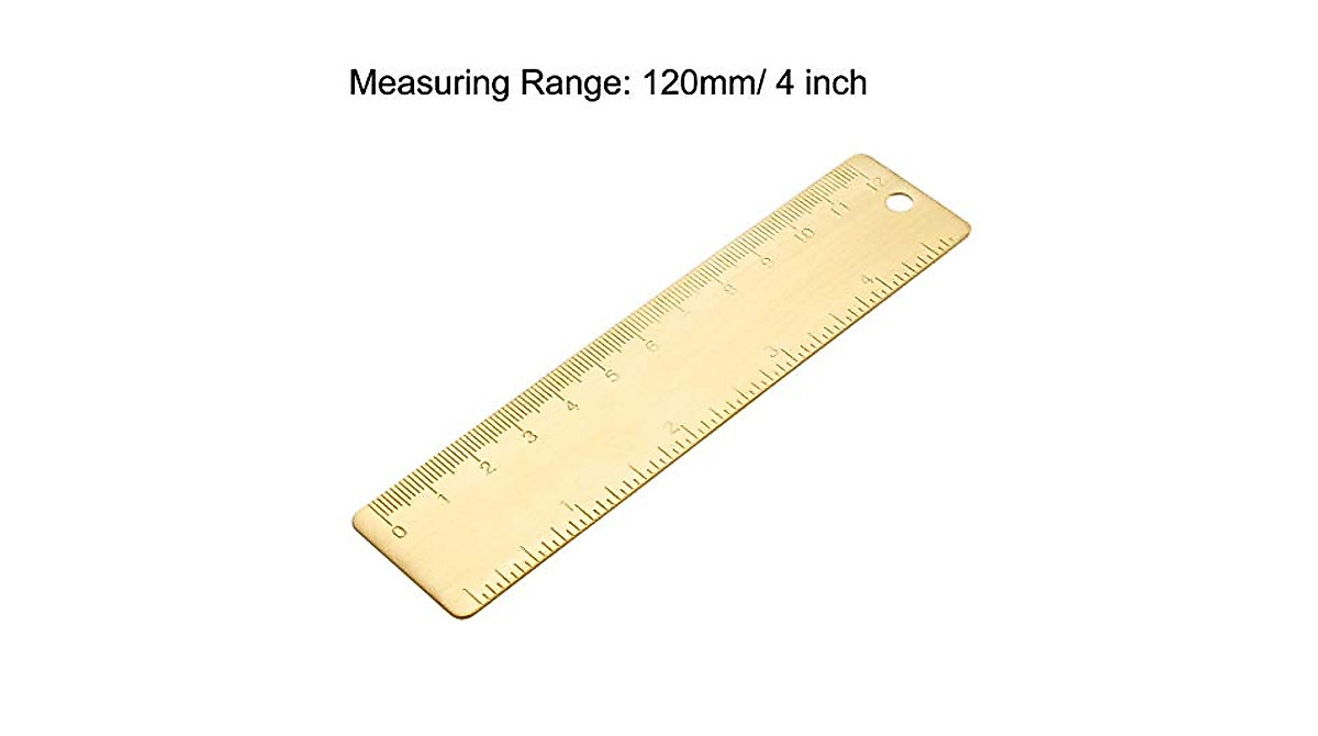 uxcell Brass Ruler 120mm - Durable Measuring Tool