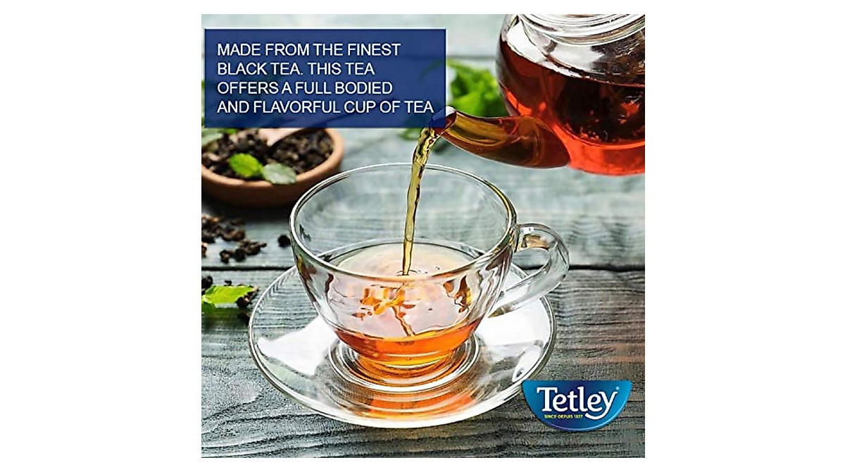 TETLEY Decaffeinated British Black Tea - Pack of 3 Tea Bags