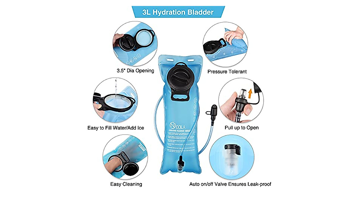 NOOLA Hydration Backpack with 3L Water Bladder for Outdoor Adventures