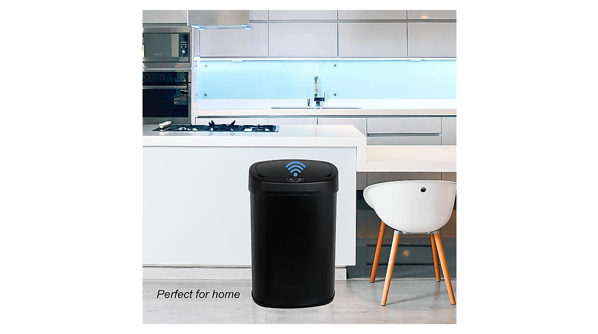 13 Gallon Stainless Steel Sensor Trash Can - Touchless Kitchen Bin