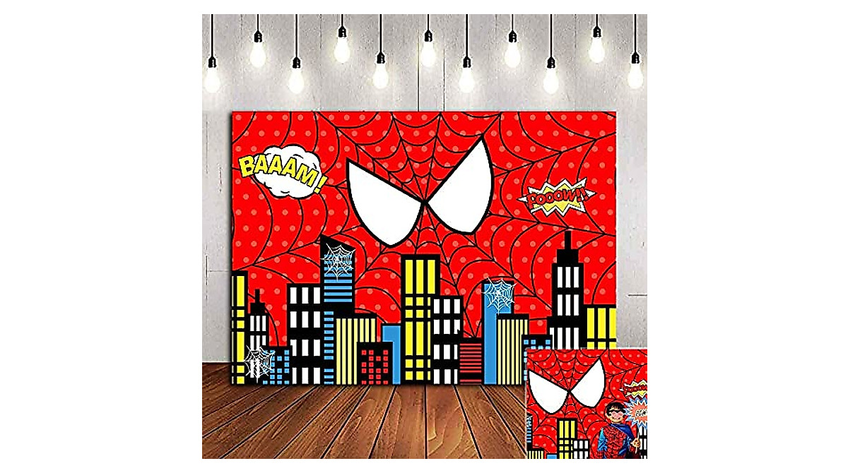 Spider Web Photography Backdrop - Superhero Party & Photo Booth