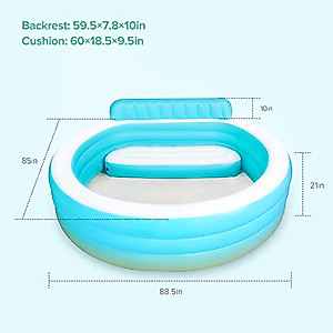 Inflatable Swimming Pool for Families - 88 x 85 x 30 Oversized Kiddie Pool