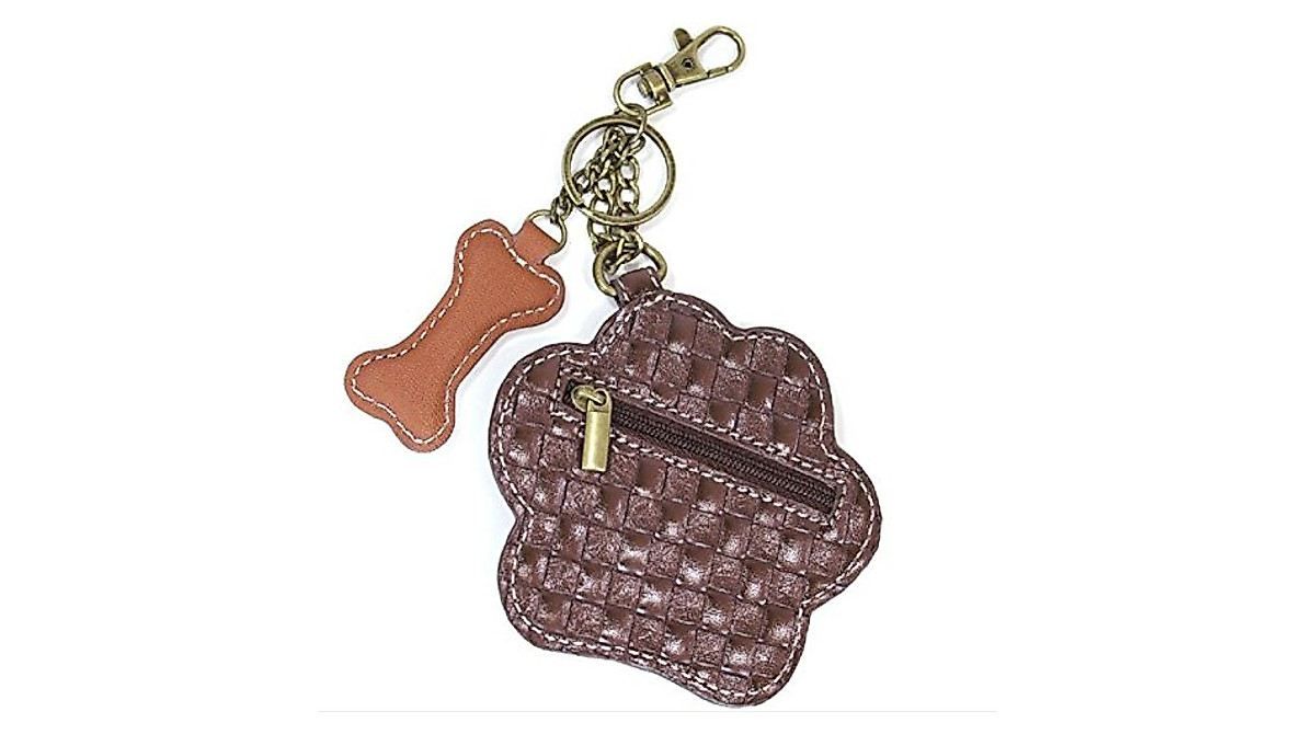 Chala Ivory Paw Print Coin Purse Key Fob | Stylish & Compact Accessory