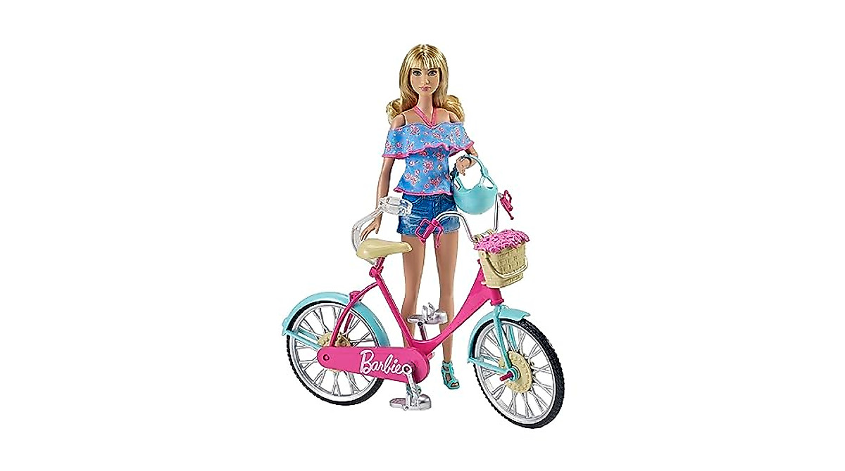 Barbie Bicycle with Basket - Fun for Imaginative Play