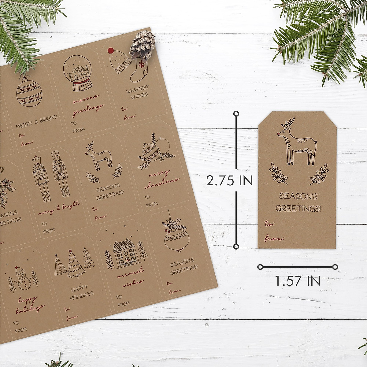Beautiful Christmas Gift Tags Stickers - 210 Quality Labels