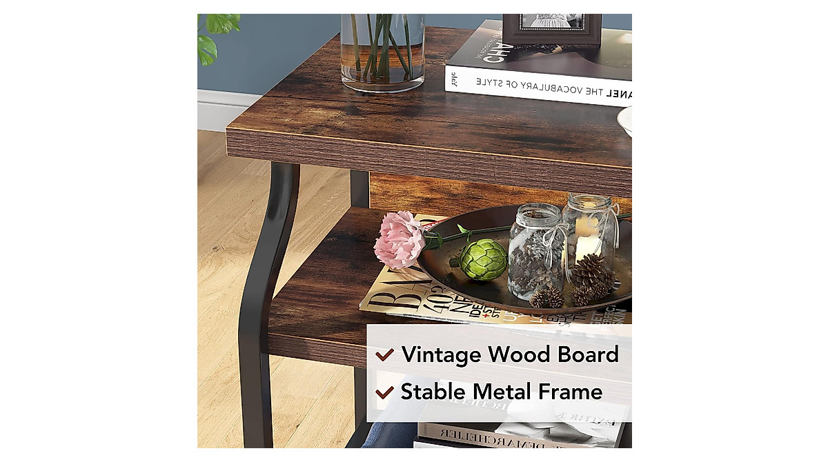 Tribesigns Rustic Printer Stand with Storage | Space-Saving 3-Shelf ...
