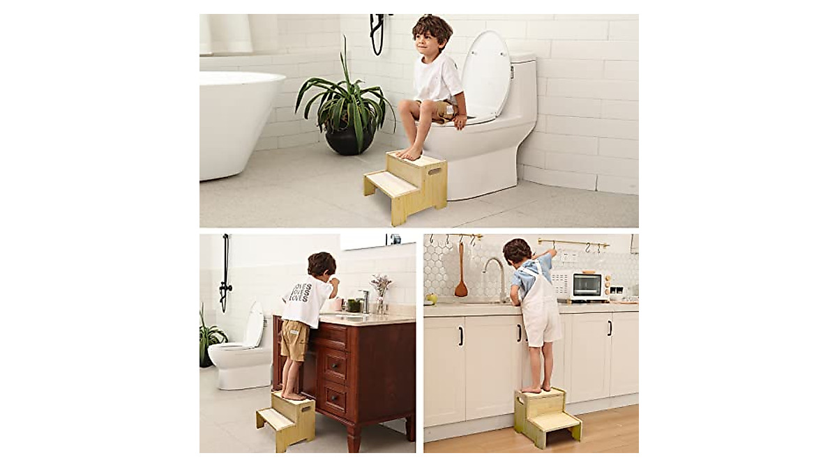 Toddler Wooden Step Stool for Easy Potty Training