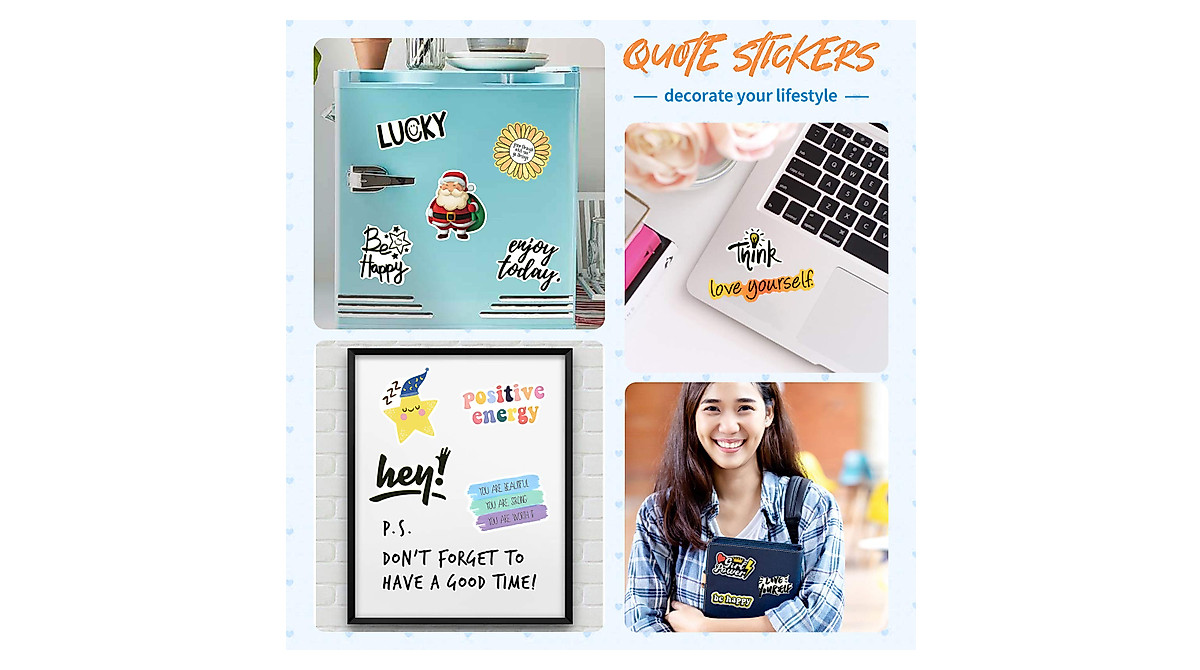 100 PCS Inspirational Quote Stickers for Motivation & Creativity