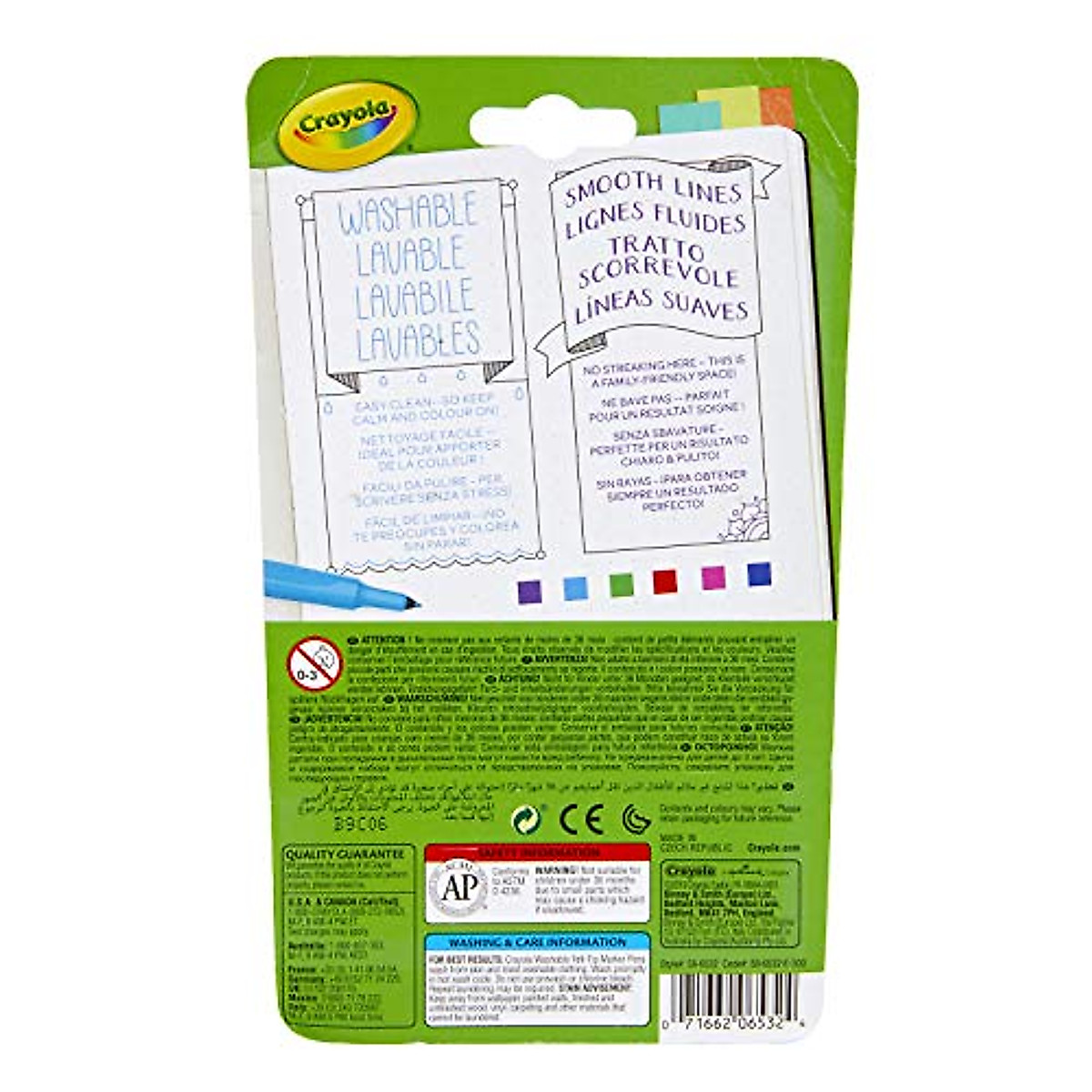 Crayola Take Note Felt Tip Pens - 6 Assorted Colors for School & Crafts