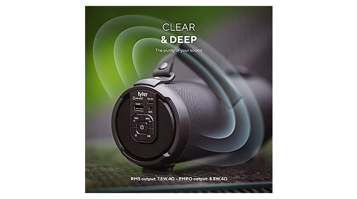 Tyler Wireless Bluetooth Speaker - Water-Resistant Portable Sound