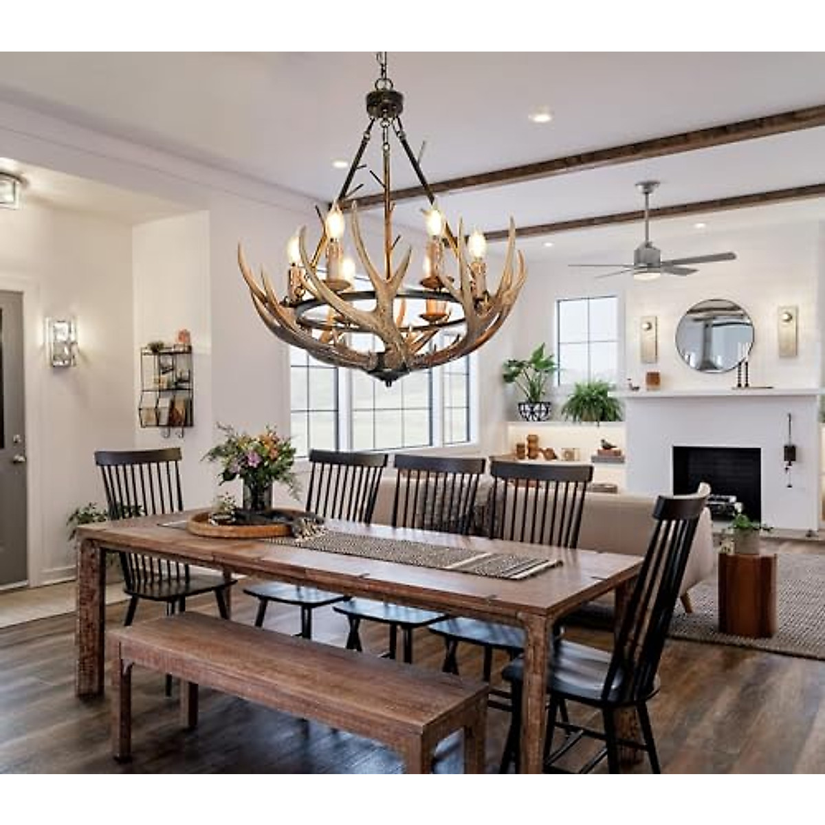 Debemenes Rustic Antler Chandelier - Vintage Farmhouse Lighting