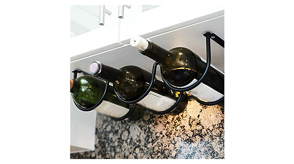 DLOETT Elegant Wine Rack Under Cabinet Display Shelf