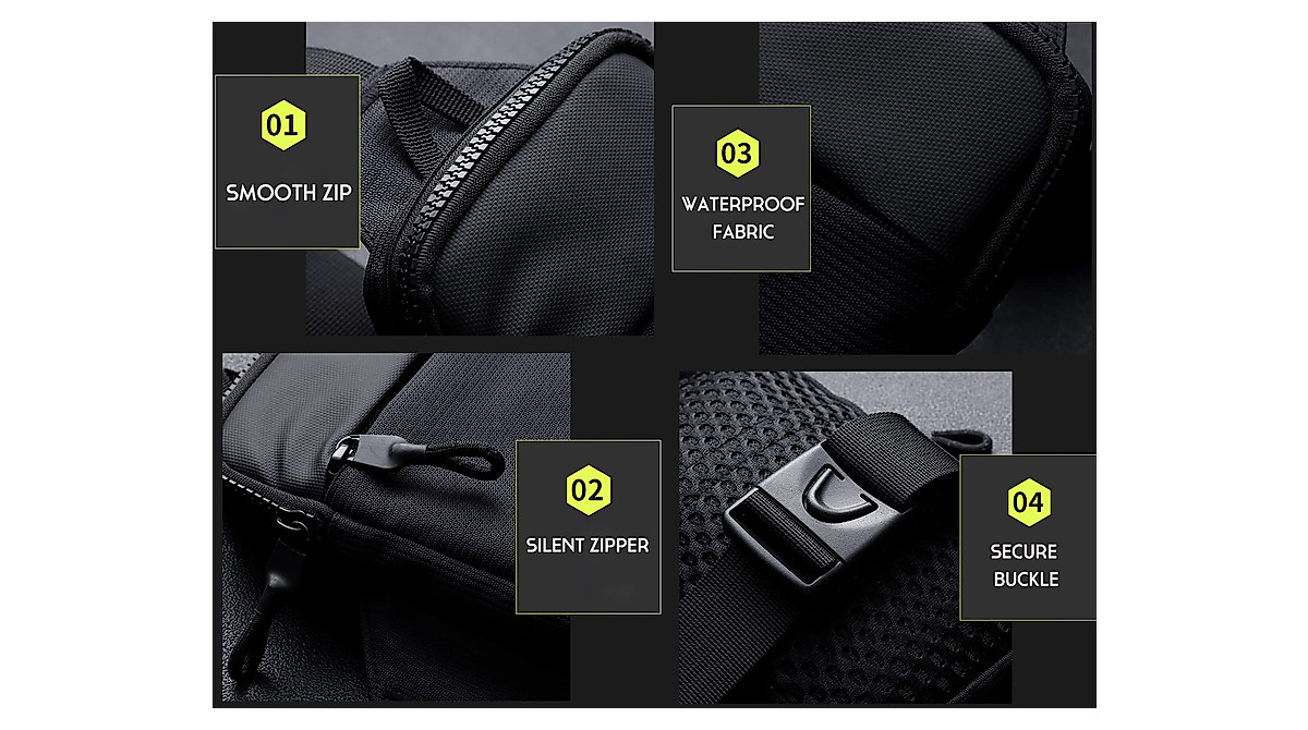 Simptech Mini Crossbody Sling Bag Water-Resistant Chest Pack for Men ...