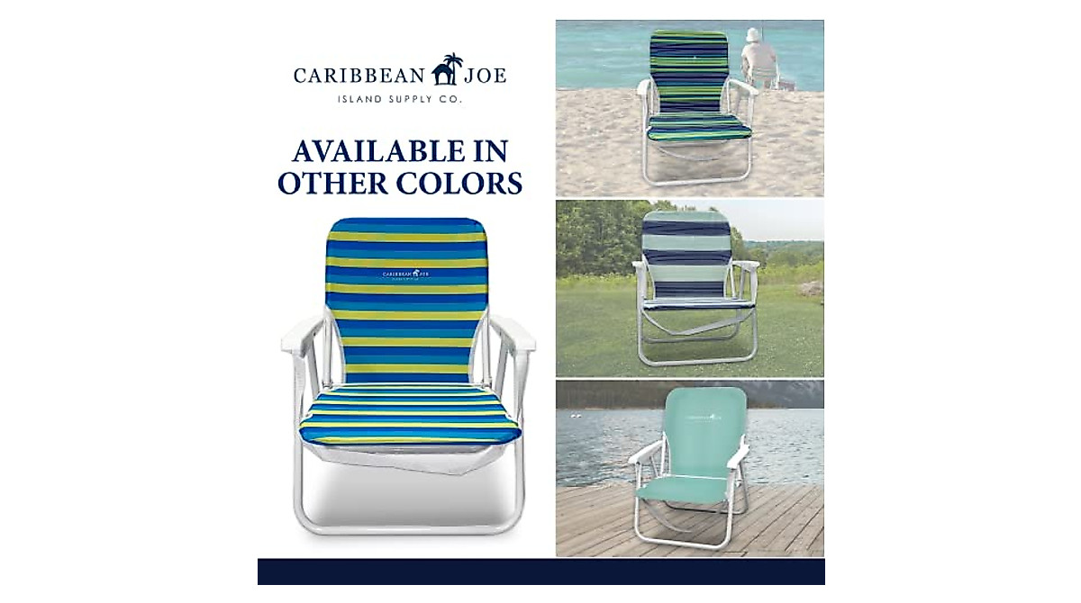 Caribbean Joe Folding Beach Chair - Lightweight & Portable Outdoor Chair