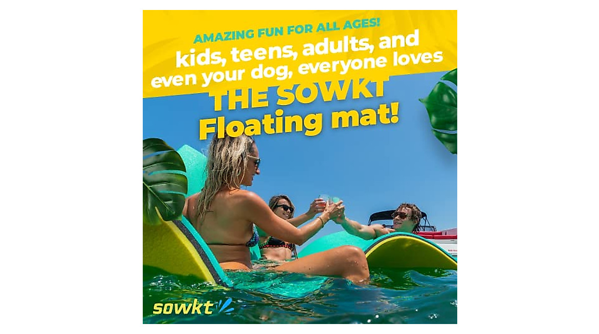 SOWKT Lily Pad Floating Mat - Durable 18x6 ft Water Fun Platform