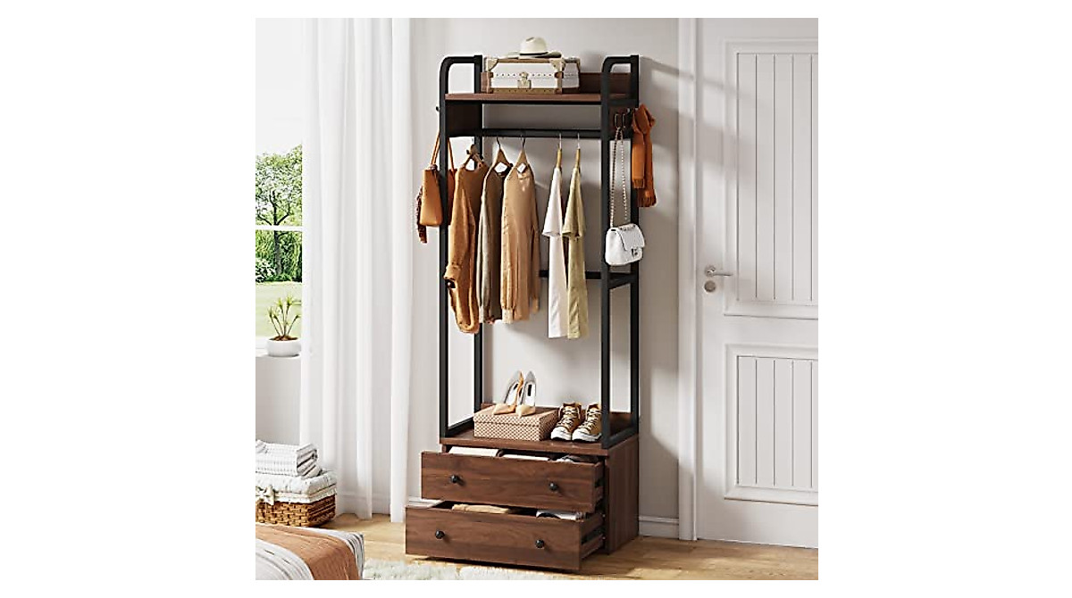 Tribesigns Freestanding Closet Organizer with Drawers