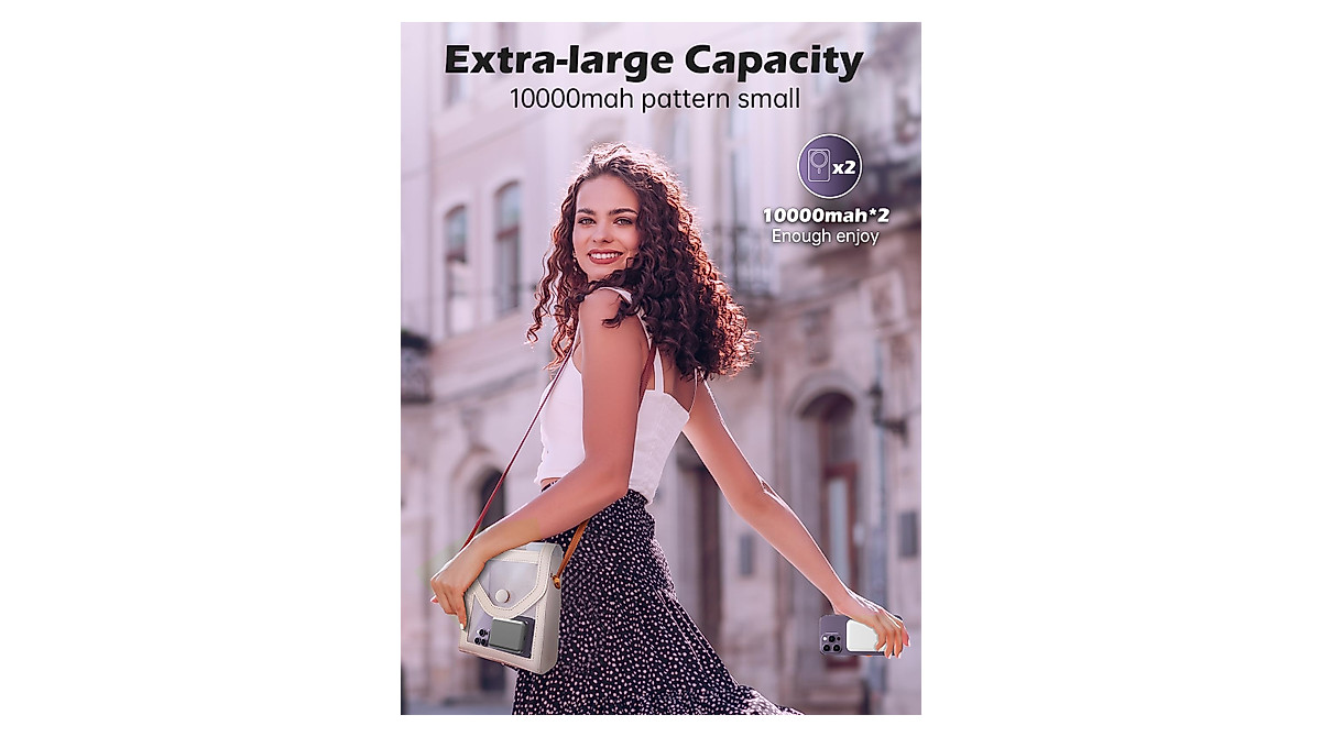 Magnetic Wireless Power Bank 2-Pack - 10000mAh Mag-Safe Battery for iPhone