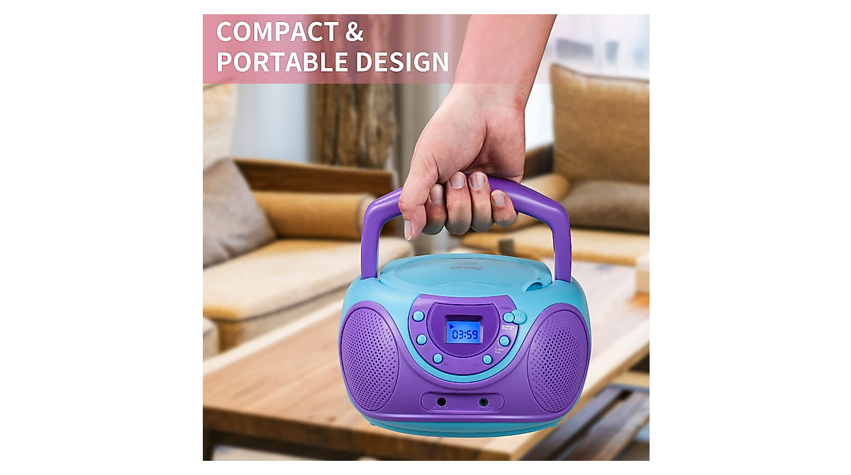 hPlay P16 Portable CD Player Boombox - Music Anywhere