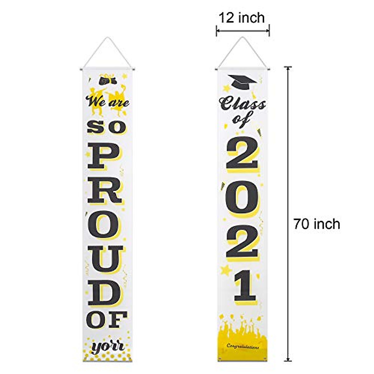 Graduation Banner Set for Class of 2021 | Indoor & Outdoor Party Decor