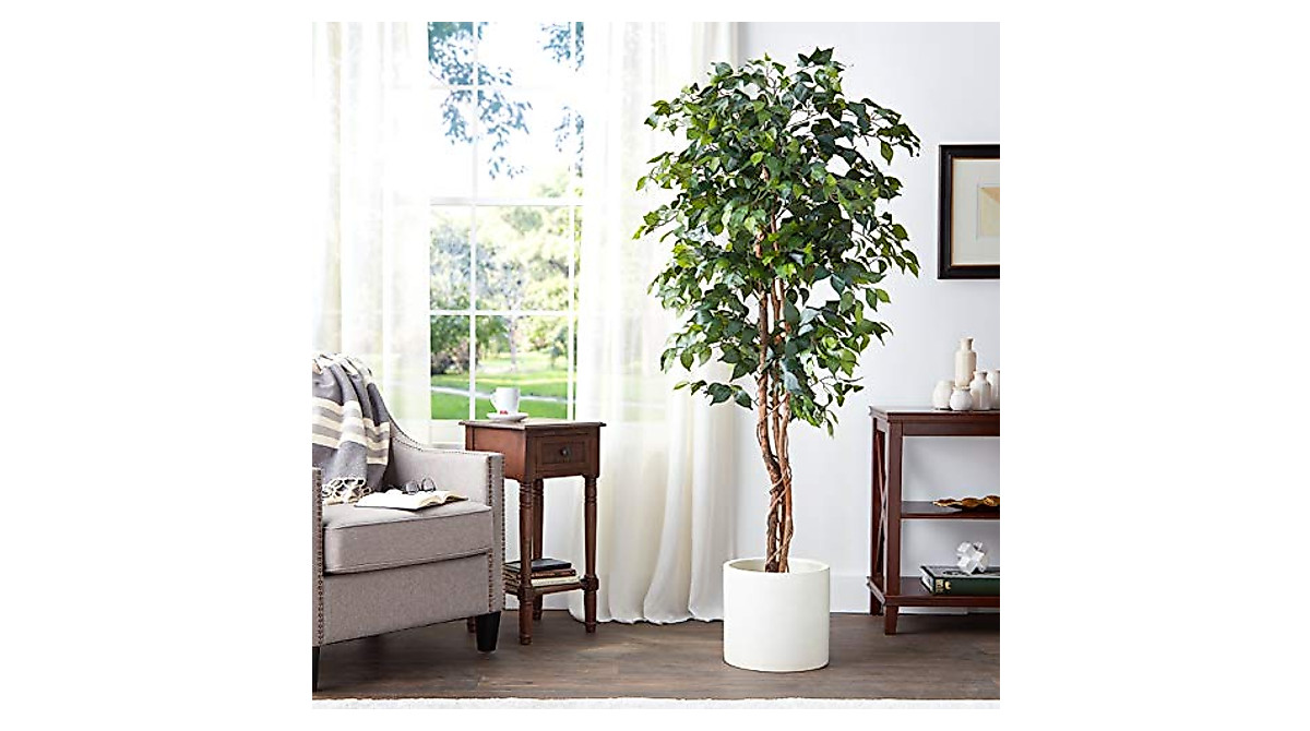 Nearly Natural 6ft Ficus Artificial Tree - Realistic & Maintenance-Free