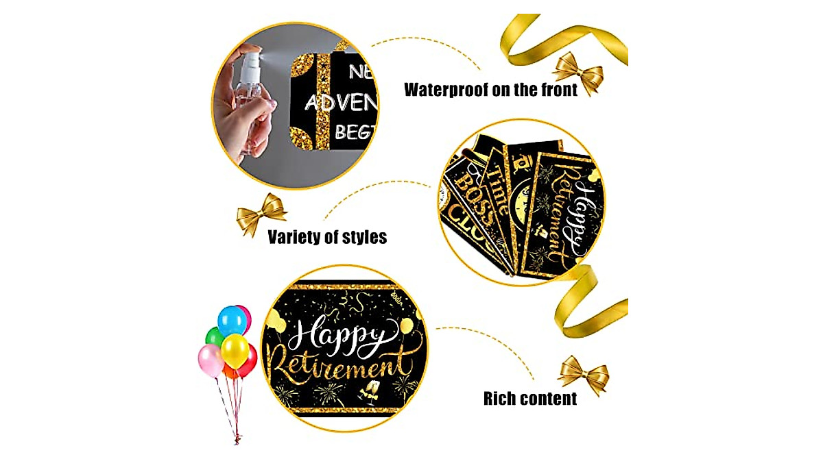 Retirement Party Signs - 20 Vibrant Directional Signs for Celebrations