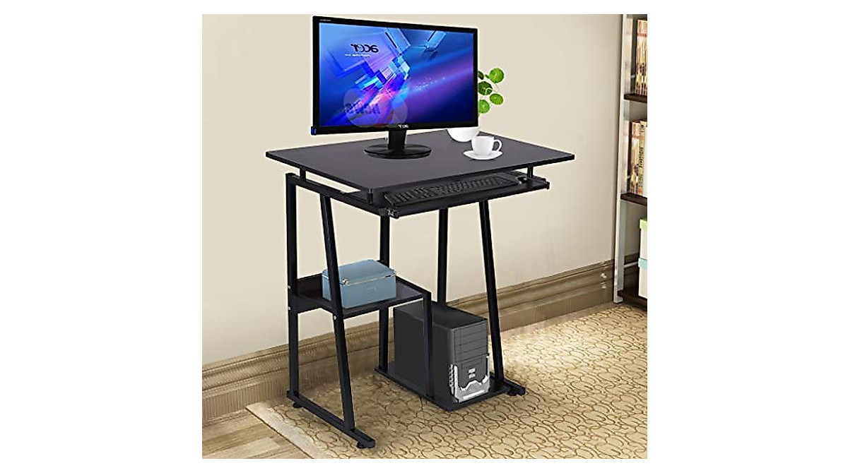Modern Writing Computer Desk with Keyboard Tray | Durable & Stylish