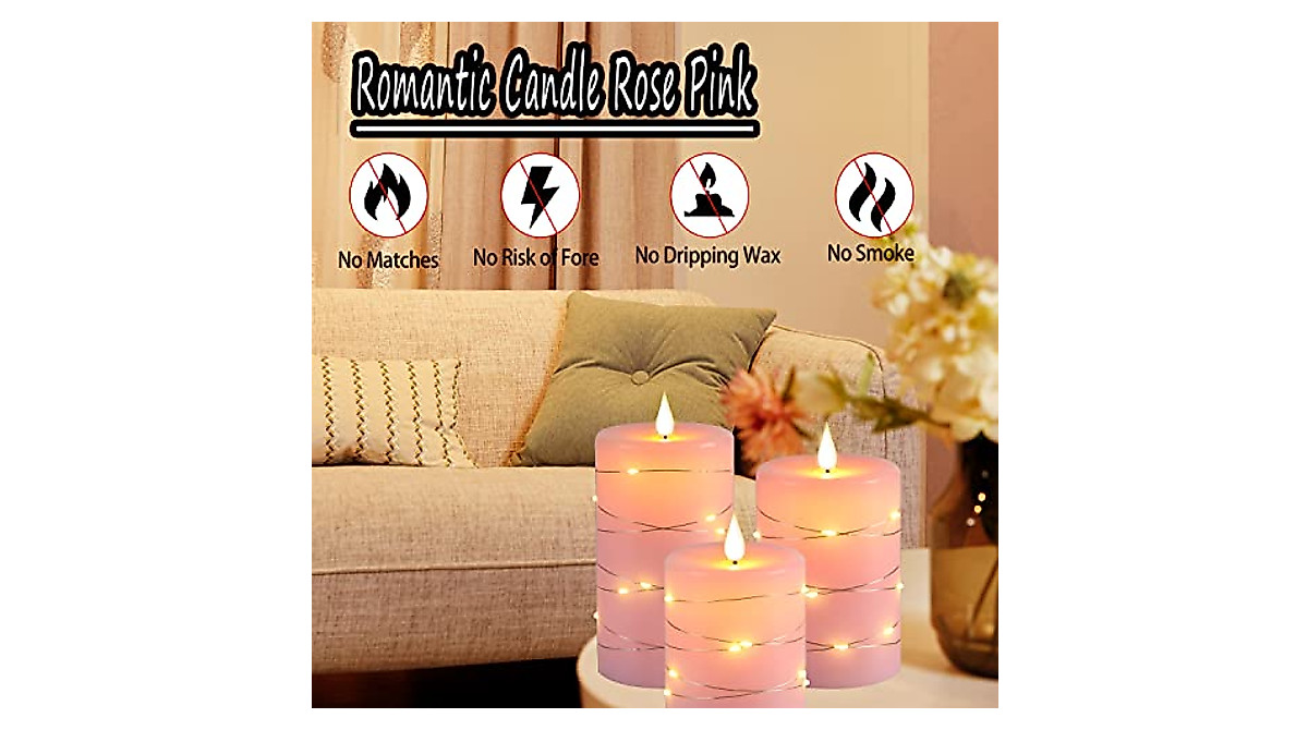 Fanzir Pink Flameless Candles - Safe LED Light Set