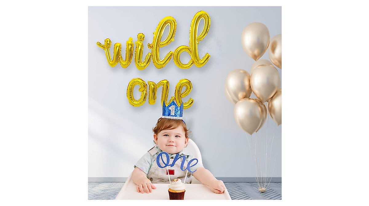 Wild One Cursive Balloons for First Birthday Celebrations