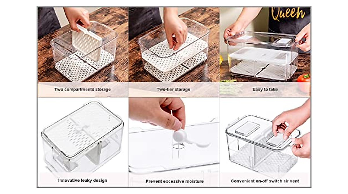 SANNO Produce Saver Containers - Keep Food Fresh